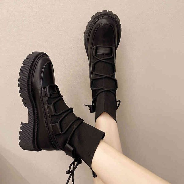 boots women ankle fashion shoes round nose 5cm heel lace up and briefs on platform black white for woman casual 220903
boots women ankle fashion shoes round nose 5cm heel lace up and briefs on platform black white for woman casual 220903