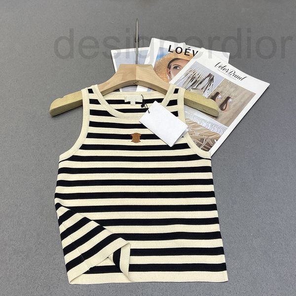 women's t-shirt designer lin knitted round neck striped sleeveless tank suspender for 2022 summer new product with casual temperament, White
women's t-shirt designer lin knitted round neck striped sleeveless tank suspender for 2022 summer new product with casual temperament, White
