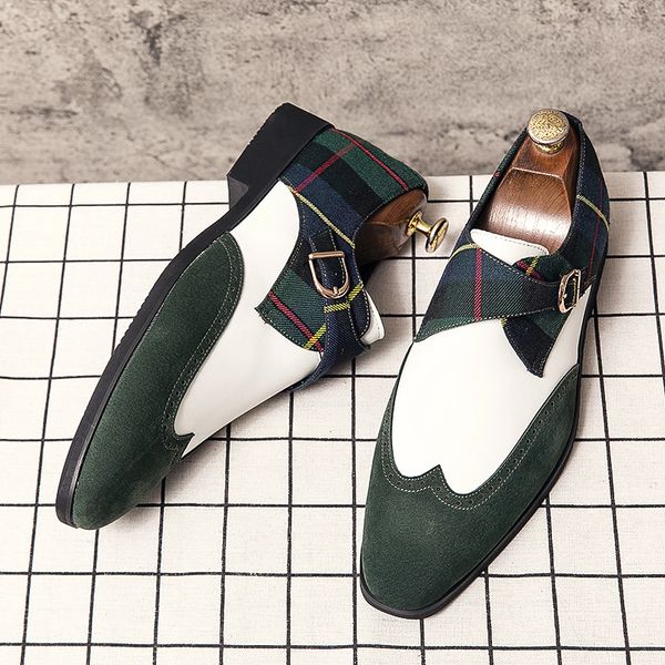 Monk Shoes Men Shoes British Brock Faux Suede Stitching Plaid Side Buckle Fashion Business Casual Wedding Party Daily AD142, Black
Monk Shoes Men Shoes British Brock Faux Suede Stitching Plaid Side Buckle Fashion Business Casual Wedding Party Daily AD142, Black