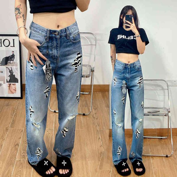 women's jeans ch cro black and white heart zebra skin denim pants high waist straight tube loose hole female summer 2kz6, Blue
women's jeans ch cro black and white heart zebra skin denim pants high waist straight tube loose hole female summer 2kz6, Blue