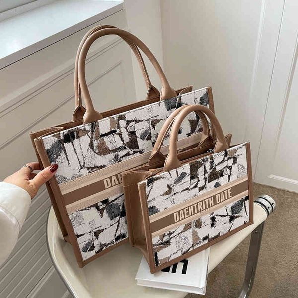 messenger bags new tote bag women's 2022 personalized graffiti hand printed letter shoulder handbags