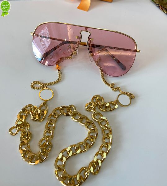 designer brand sunglasses party pilot sunglass 1469 gold half frame pink shaded with chain gafa de sol fashion sun glass shad uv400 protecti, White;black
designer brand sunglasses party pilot sunglass 1469 gold half frame pink shaded with chain gafa de sol fashion sun glass shad uv400 protecti, White;black