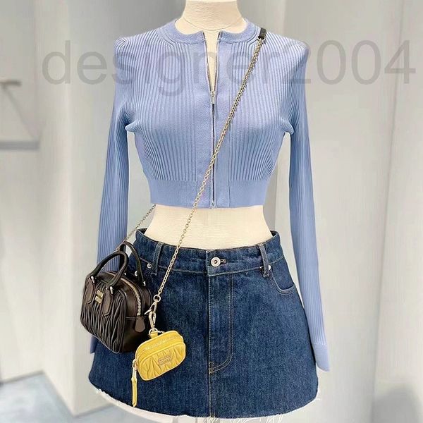 women's sweaters designer 2022 early autumn new miu home short sweater long sleeve blue zipper elastic versatile celebrity coat ckaq, White;black
women's sweaters designer 2022 early autumn new miu home short sweater long sleeve blue zipper elastic versatile celebrity coat ckaq, White;black