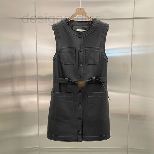 women's leather & faux designer temperament small round neck 2021 autumn and winter new waistcoat thin sheep skin heavy industry women&, Black
women's leather & faux designer temperament small round neck 2021 autumn and winter new waistcoat thin sheep skin heavy industry women&, Black