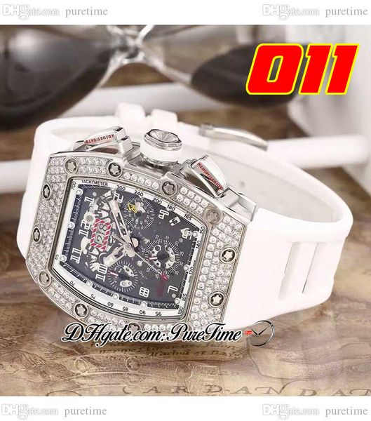 011 a21j automatic mens watch steel case diamonds bezel black skeleton dial big date white rubber strap 7 styles watches puretime b2, Slivery;brown
011 a21j automatic mens watch steel case diamonds bezel black skeleton dial big date white rubber strap 7 styles watches puretime b2, Slivery;brown