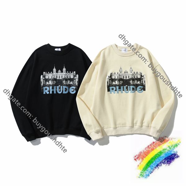 castle print rhude sweatshirts men women streetwear crew neck crewneckre11, Black
castle print rhude sweatshirts men women streetwear crew neck crewneckre11, Black