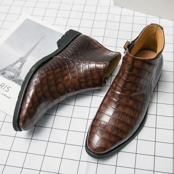 martin boots autumn 2022 brown flexible and breathable alligator leather wear-resistant and antiskid soft sole zipper retro style business m, Black
martin boots autumn 2022 brown flexible and breathable alligator leather wear-resistant and antiskid soft sole zipper retro style business m, Black