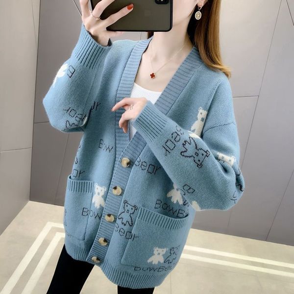 spring women's sweaters long sleeve v neck new women knitted cardigan girls sweater fashion lovely cartoon sweet pullover knit wear, White;black
spring women's sweaters long sleeve v neck new women knitted cardigan girls sweater fashion lovely cartoon sweet pullover knit wear, White;black