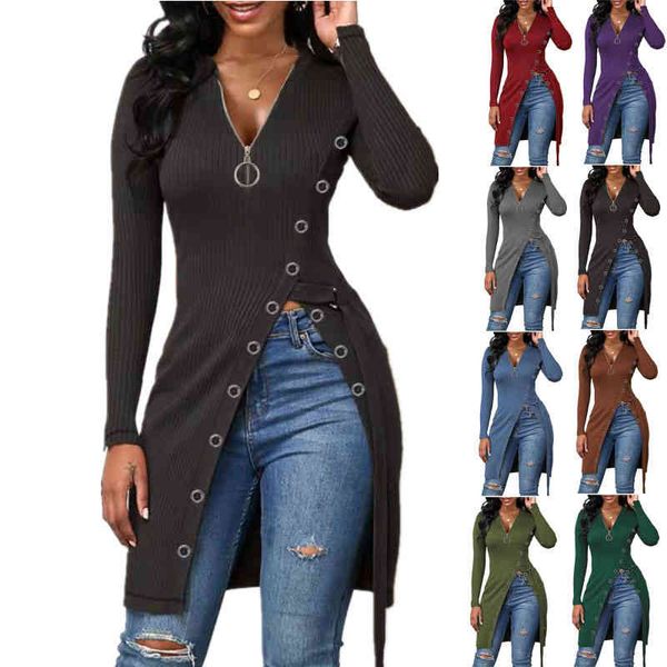 casual dresses aww women's v-neck long sleeve high split thread zipper t-shirt kbzw, Black;gray
casual dresses aww women's v-neck long sleeve high split thread zipper t-shirt kbzw, Black;gray