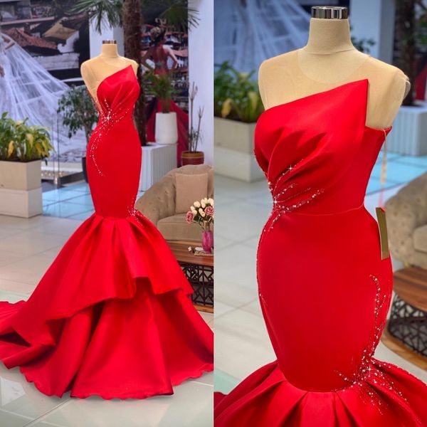 red mermaid prom dresses sheer jewel neck beaded evening gowns sweep train satin special occasion formal wear, Black
red mermaid prom dresses sheer jewel neck beaded evening gowns sweep train satin special occasion formal wear, Black