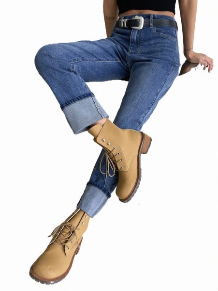 women's jeans dazy slant pocket folded hem straight leg jeans without belt 54cj#, Blue
women's jeans dazy slant pocket folded hem straight leg jeans without belt 54cj#, Blue
