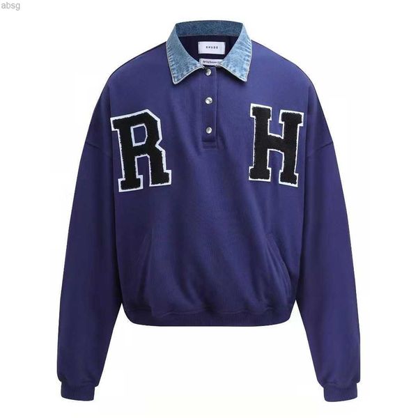hoodie men's rhude 21 autumn winter denim stitched niche high street and women's fashion brand polo collar embroidered sweater, Black
hoodie men's rhude 21 autumn winter denim stitched niche high street and women's fashion brand polo collar embroidered sweater, Black