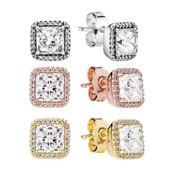 real sterling silver square sparkle halo stud earrings rose gold women girls wedding designer jewelry for pandora engagement gift earring wi, Golden;silver
real sterling silver square sparkle halo stud earrings rose gold women girls wedding designer jewelry for pandora engagement gift earring wi, Golden;silver