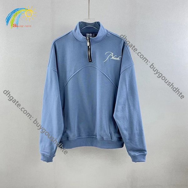 casual blue rhude half zipper sweatshirts men women 1 1 classic embroidered rhude hoodie loose stand collar splice pulloverre11, Black
casual blue rhude half zipper sweatshirts men women 1 1 classic embroidered rhude hoodie loose stand collar splice pulloverre11, Black