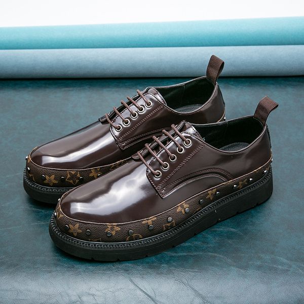 derby shoes men shoes british round toe platform flat heel printing pu rivets lace fashion business casual daily all-match ad131, Black
derby shoes men shoes british round toe platform flat heel printing pu rivets lace fashion business casual daily all-match ad131, Black