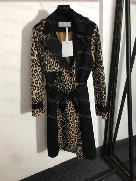 luxury womens trench coat designer leopard long sleeve coat vintage autumn spring coats, Black
luxury womens trench coat designer leopard long sleeve coat vintage autumn spring coats, Black