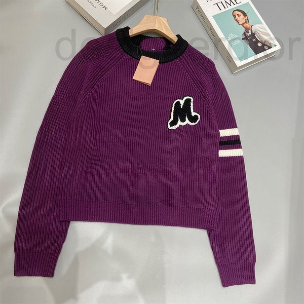 women's sweaters designer miu miao's early autumn round neck solid color letter knitted long sleeve sweater 2022 new sweater 3j02, White;black
women's sweaters designer miu miao's early autumn round neck solid color letter knitted long sleeve sweater 2022 new sweater 3j02, White;black