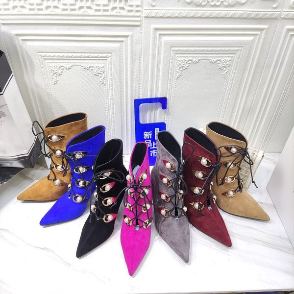 22 r high heel boots 9.5cm fashion winter suede womens wear beading bandage shoes the latest popular brand woman rose size 35-42 fashion pla, Black
22 r high heel boots 9.5cm fashion winter suede womens wear beading bandage shoes the latest popular brand woman rose size 35-42 fashion pla, Black