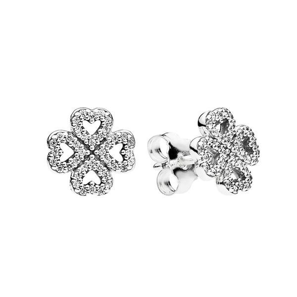 sterling silver sparkling lucky clover stud earring women girls wedding jewelry with original box set for pandora cz diamond earrings, Golden;silver
sterling silver sparkling lucky clover stud earring women girls wedding jewelry with original box set for pandora cz diamond earrings, Golden;silver