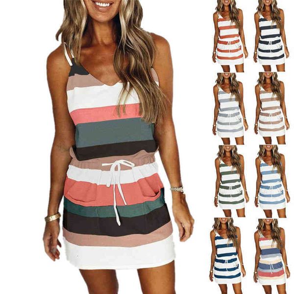 casual dresses summer women's suspender loose print striped vest jumpsuit dress ctqc, Black;gray
casual dresses summer women's suspender loose print striped vest jumpsuit dress ctqc, Black;gray