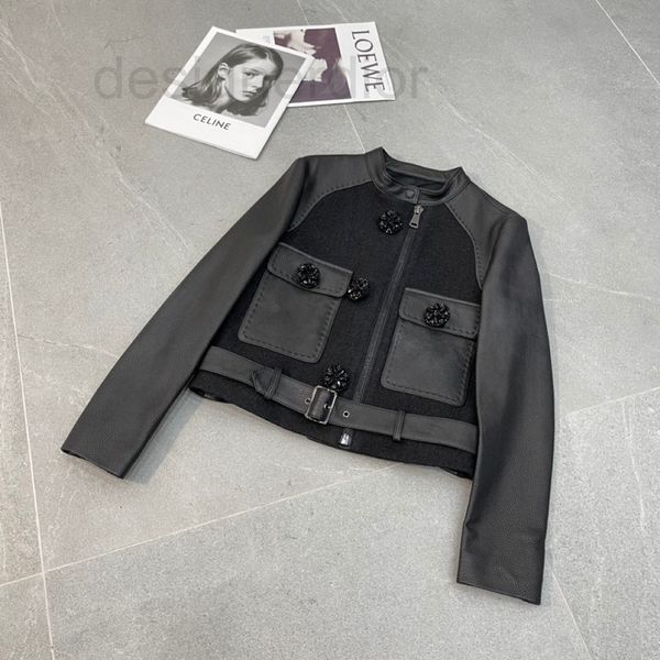 women's leather & faux designer autumn and winter 2021 new sheepskin women's leather bubble clothes spring autumn short coat motor, Black 
women's leather & faux designer autumn and winter 2021 new sheepskin women's leather bubble clothes spring autumn short coat motor, Black