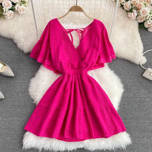 2023 summer korean version fashion dress hollow deep v-neck waist narrow ruffle sleeve a-line beach holiday beach, Black;gray
2023 summer korean version fashion dress hollow deep v-neck waist narrow ruffle sleeve a-line beach holiday beach, Black;gray