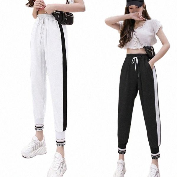 women's pants & capris korean fashion patchwork striped letters print black white harem pants women casual trousers high waist summer 2
women's pants & capris korean fashion patchwork striped letters print black white harem pants women casual trousers high waist summer 2