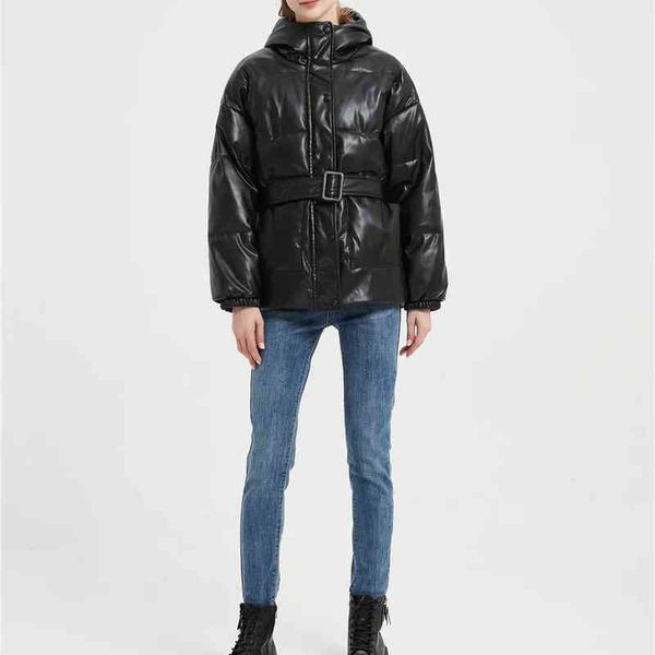 women's down parkas xikom 2021 black winter women leather jacket with hood pockets sashes women down jackets loose korean high street w
women's down parkas xikom 2021 black winter women leather jacket with hood pockets sashes women down jackets loose korean high street w