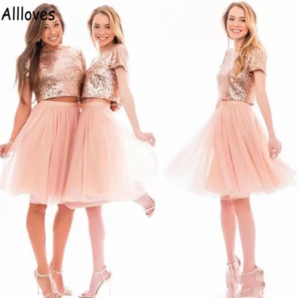 blush pink two pieces bridesmaid dresses shiny sequined jewel neck short sleeves maid of honor gowns plus size a line tulle mini dress cockt, White;pink
blush pink two pieces bridesmaid dresses shiny sequined jewel neck short sleeves maid of honor gowns plus size a line tulle mini dress cockt, White;pink