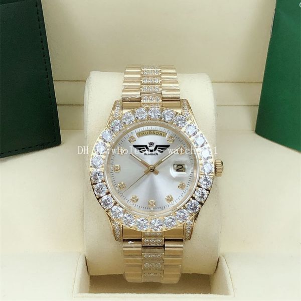 9 style two tone diamond watches president 43mm 118239 118388 silver dail sapphire 18k automatic movement mechanical mens watch men's w, Slivery;brown
9 style two tone diamond watches president 43mm 118239 118388 silver dail sapphire 18k automatic movement mechanical mens watch men's w, Slivery;brown