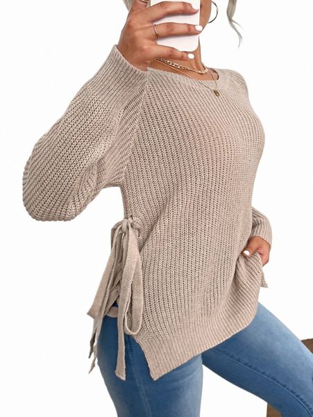 women's sweaters raglan sleeve lace-up side sweater 29hb#, White;black
women's sweaters raglan sleeve lace-up side sweater 29hb#, White;black
