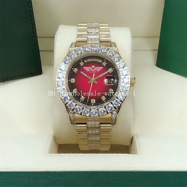 u1 9 style two tone diamond watches president 43mm 118239 118388 day-date red dail 18k automatic movement mechanical mens watch men's w, Slivery;brown
u1 9 style two tone diamond watches president 43mm 118239 118388 day-date red dail 18k automatic movement mechanical mens watch men's w, Slivery;brown