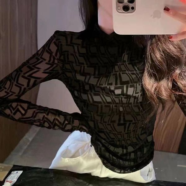 designer high-quality women's tee t-shirt thin section inner long-sleeved t-shirts fashion full f printing slim high-neck t-shirt top, White
designer high-quality women's tee t-shirt thin section inner long-sleeved t-shirts fashion full f printing slim high-neck t-shirt top, White