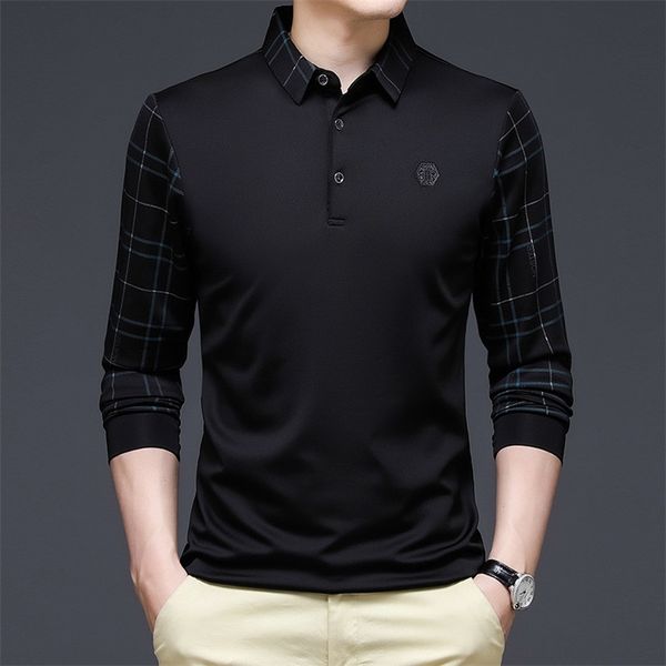 men's polos ymwmhu fashion solid shirt men korean clothing long sleeve casual fit slim man button collar 220902, White;black
men's polos ymwmhu fashion solid shirt men korean clothing long sleeve casual fit slim man button collar 220902, White;black