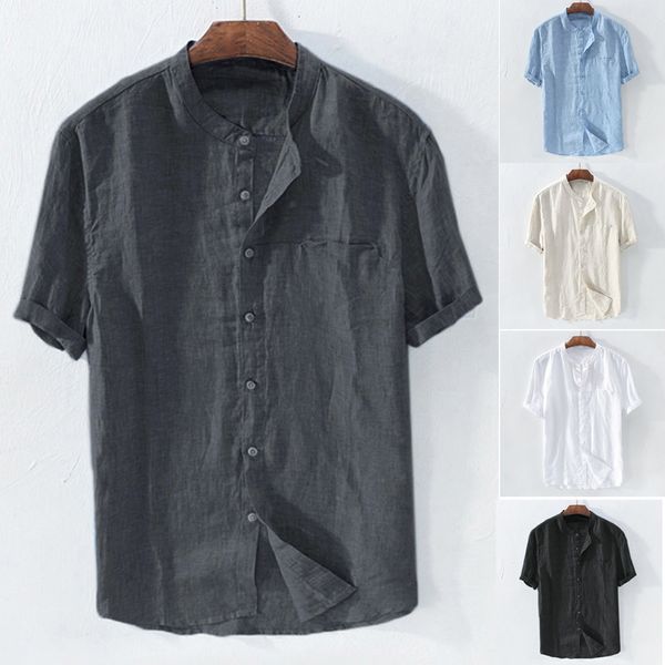 men's casual shirts short sleeves loose thin breathable cotton linen collar shirtss ummer beach solid colore fashion new, White;black
men's casual shirts short sleeves loose thin breathable cotton linen collar shirtss ummer beach solid colore fashion new, White;black