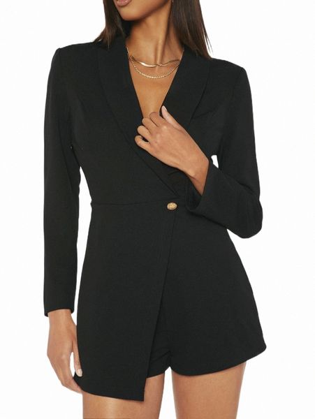 women's jumpsuits & rompers tall shawl collar single button romper 46u3#, Black;white
women's jumpsuits & rompers tall shawl collar single button romper 46u3#, Black;white