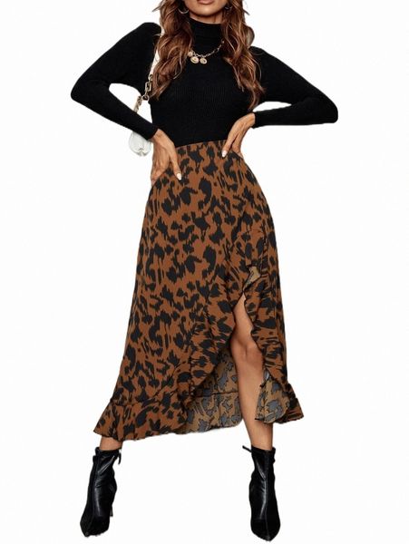 skirts allover print ruffle trim wrap skirt 2022 new r8q9#, Black
skirts allover print ruffle trim wrap skirt 2022 new r8q9#, Black