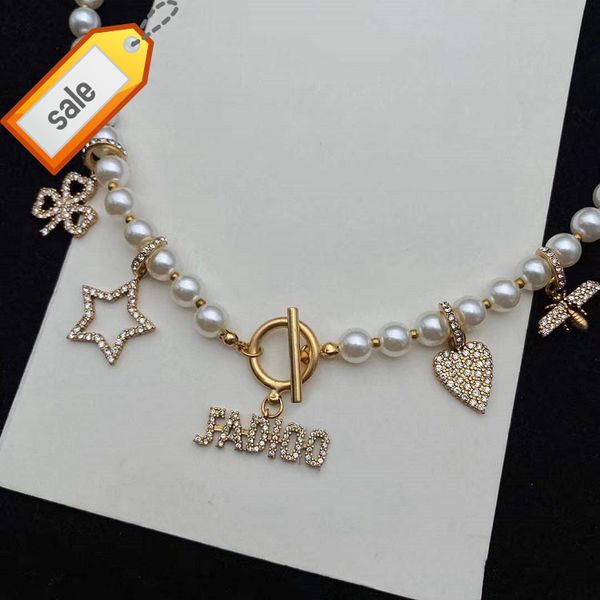 luxury designer necklaces for women di family / d cd bronze star love freshwater pearl necklace multi-element sweater chain simple and versa, Silver
luxury designer necklaces for women di family / d cd bronze star love freshwater pearl necklace multi-element sweater chain simple and versa, Silver