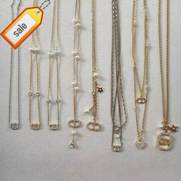 luxury designer necklaces for women d family classic pearl necklace female di new double-layer diamond letter cd star clavicle chain, Silver
luxury designer necklaces for women d family classic pearl necklace female di new double-layer diamond letter cd star clavicle chain, Silver