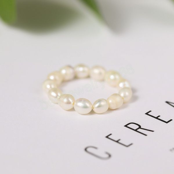 minimalist multi bead freshwater pearl geometric ring women finger jewelry fashion adjustable elastic ring, Silver
minimalist multi bead freshwater pearl geometric ring women finger jewelry fashion adjustable elastic ring, Silver