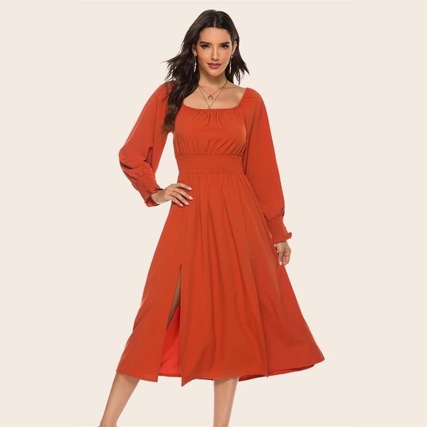 casual dresses fashion square collar slim waist women's skirt split long-sleeved dress 2022 spring and autumn new, Black;gray
casual dresses fashion square collar slim waist women's skirt split long-sleeved dress 2022 spring and autumn new, Black;gray