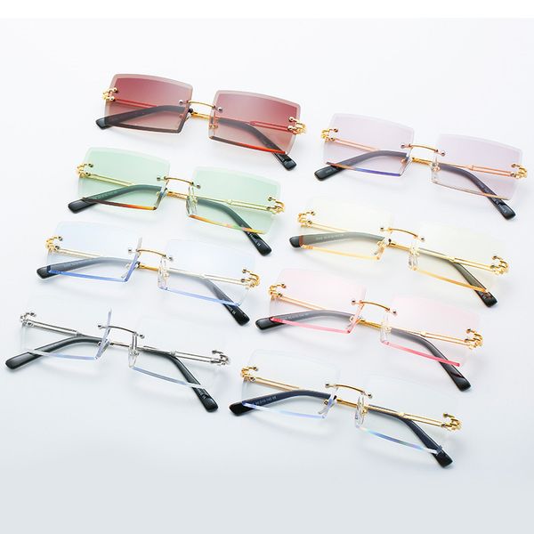 sunglasses for women rimless rectangle trendy fashion sheer pink blue lens frameless glasses metal art vintage buffs glasses men shades spor, White;black
sunglasses for women rimless rectangle trendy fashion sheer pink blue lens frameless glasses metal art vintage buffs glasses men shades spor, White;black