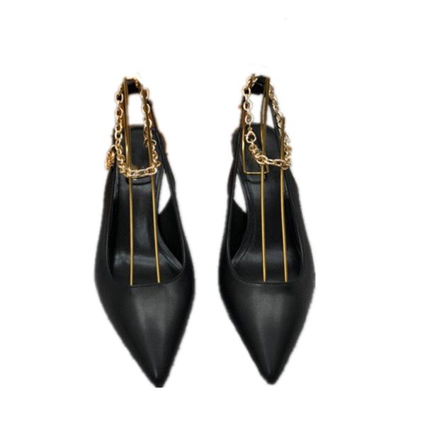 chain high heels pointed toe sandals black fashion classic stiletto shoes size 35-39
chain high heels pointed toe sandals black fashion classic stiletto shoes size 35-39