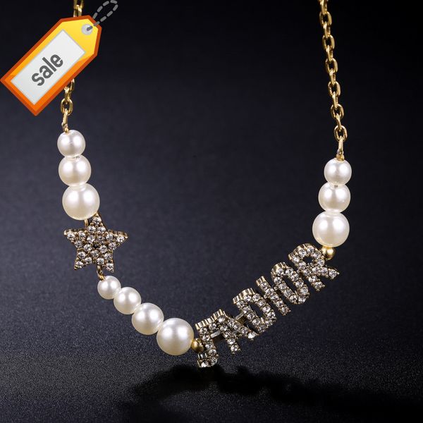 luxury designer necklaces for women d home / di star letter full diamond pearl women's net red same fashion personalized, Silver
luxury designer necklaces for women d home / di star letter full diamond pearl women's net red same fashion personalized, Silver
