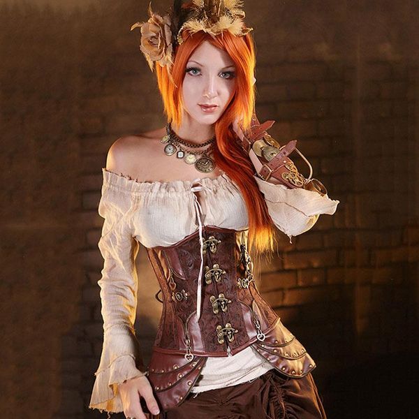steampunk corset hourglass waist underbust women leather bustiers vintage, Black;white
steampunk corset hourglass waist underbust women leather bustiers vintage, Black;white