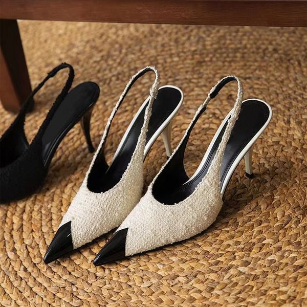 head women's formal shoes luxury high-end brand high heels fashion 10cm pointed banquet party designer back empty sandals, Black
head women's formal shoes luxury high-end brand high heels fashion 10cm pointed banquet party designer back empty sandals, Black