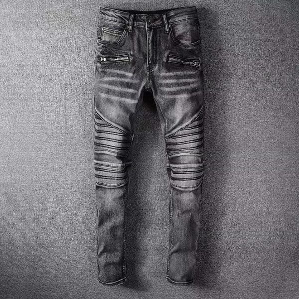 mens designer jeans fashion denim pants for male skinny ripped destroyed stretch slim fit jean beam foot trousers men's, Blue
mens designer jeans fashion denim pants for male skinny ripped destroyed stretch slim fit jean beam foot trousers men's, Blue