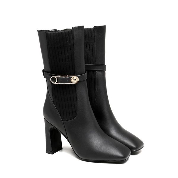 women safety pin boots designer luxury shoes casual fashion vintage genuine leather orange overall height 28 5cm with box265d, Black
women safety pin boots designer luxury shoes casual fashion vintage genuine leather orange overall height 28 5cm with box265d, Black
