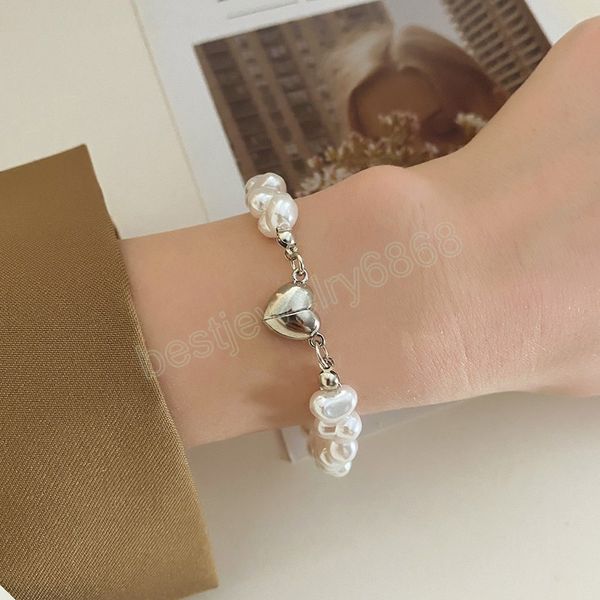 pearl love magnet bracelet for women fashion simple elegant temperament party bride jewelry gifts, Golden;silver
pearl love magnet bracelet for women fashion simple elegant temperament party bride jewelry gifts, Golden;silver