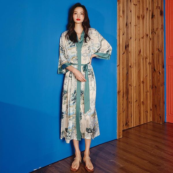 patchwork color women sleepwear kimono robe summer home clothing intimate, Black;red
patchwork color women sleepwear kimono robe summer home clothing intimate, Black;red